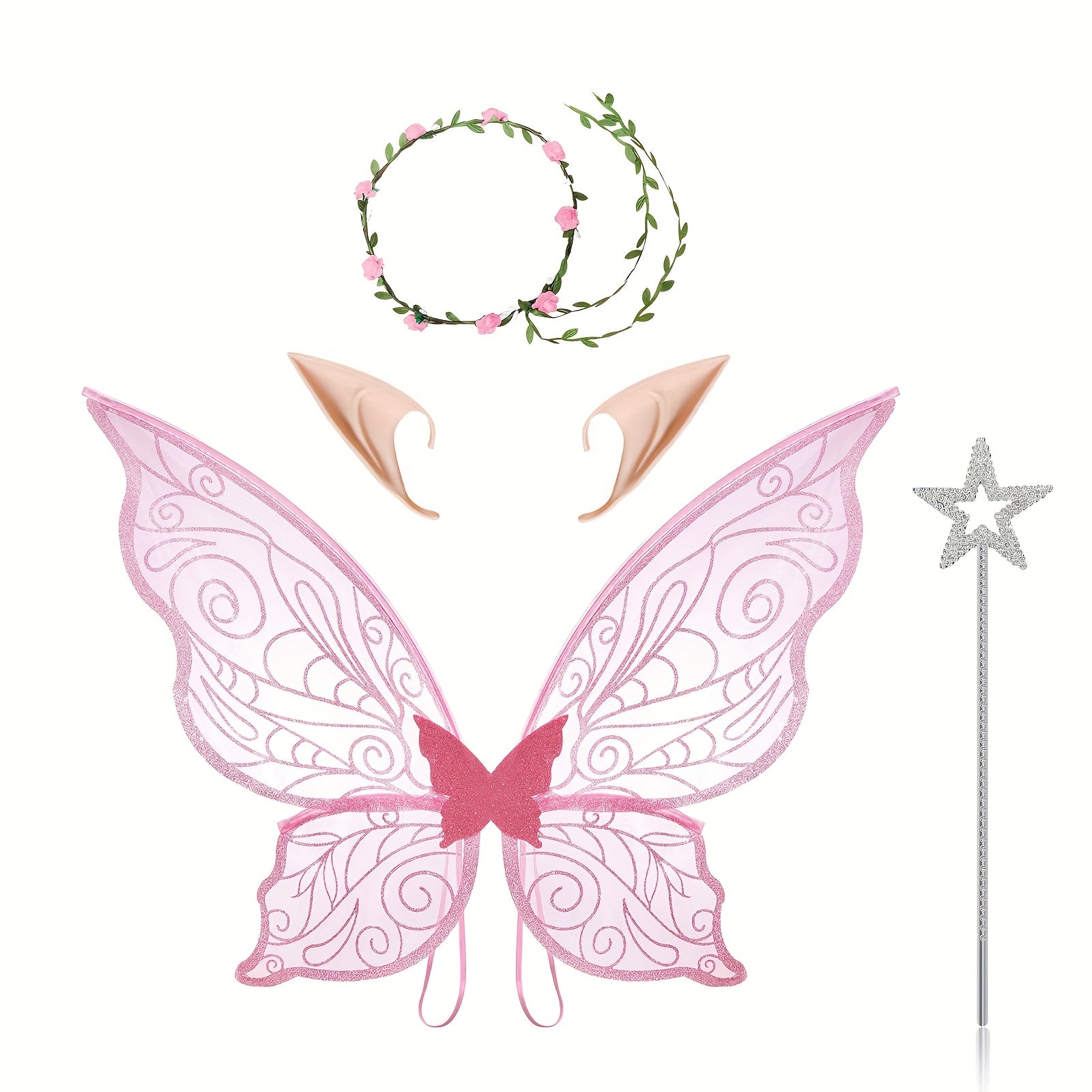 Girls Magical Halloween Fairy Costume Set | Wings Wand Ears