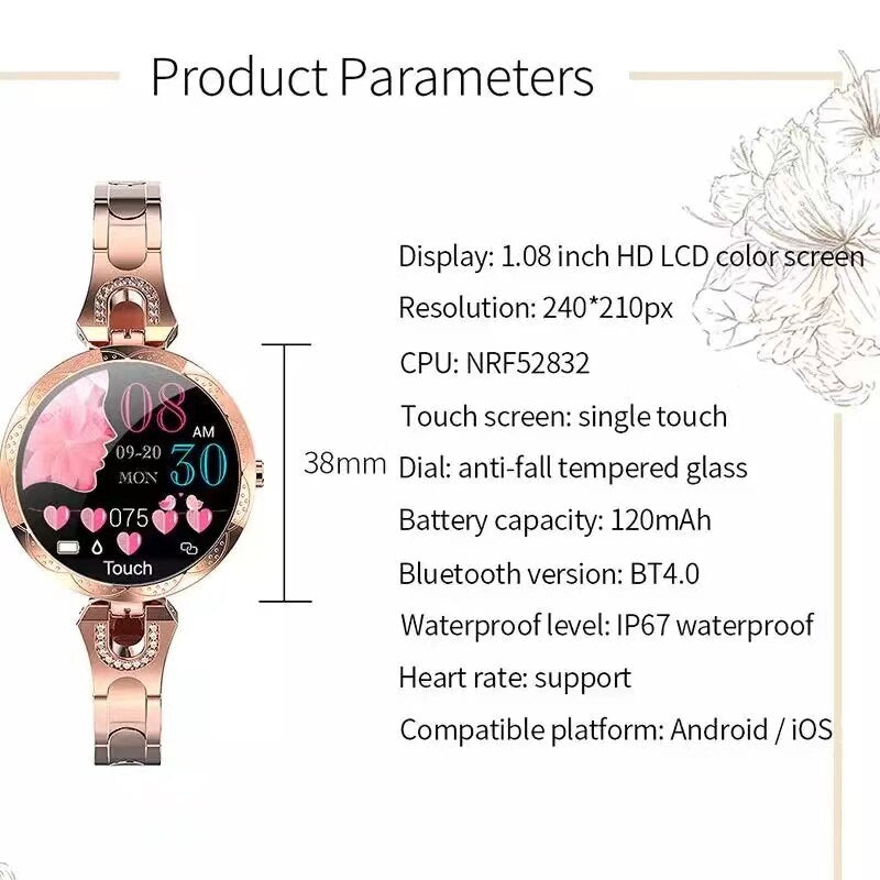 AquaFit Smartwatch for Women – Waterproof, Activity Tracker & Notifications