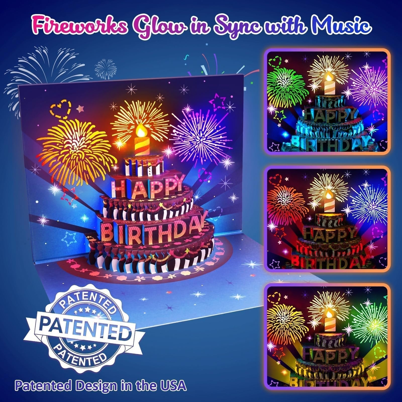 Blow-Out LED Musical 3D Birthday Card