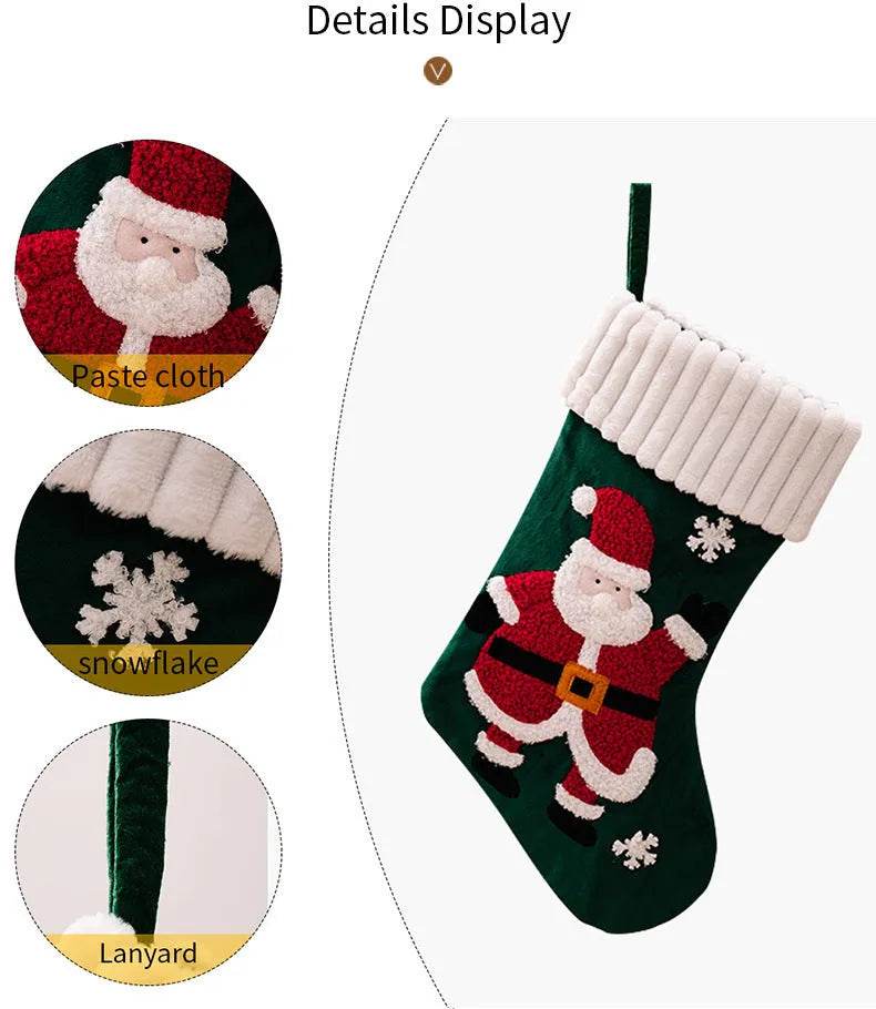 Christmas Decorations Gold Velvet Patch Christmas Stockings