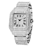 MISSFOX Ice Out Square Watch for Men