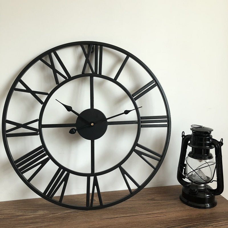 Roman Letters Large Silent Wall Clock 16 Inch Iron