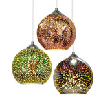 Modern creative 3D colorful firework glass 1-light dome pendant lamp