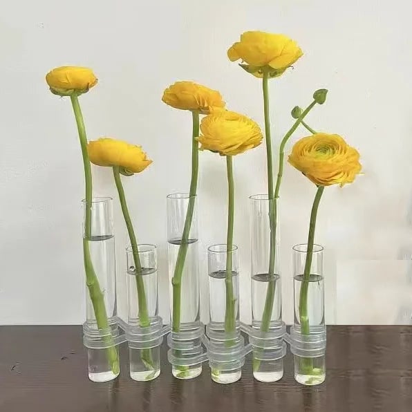 Flexible Flower Vases with Hinges | Modern Glass Tube Vase