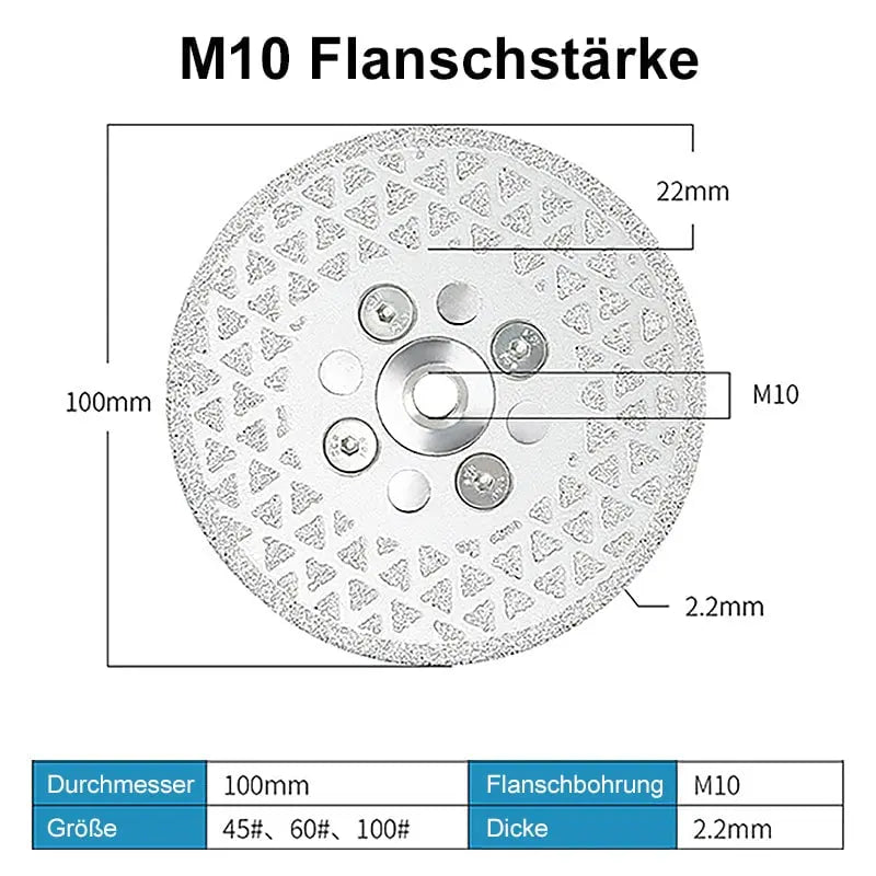 Galvanized diamond blade for cutting stone edges