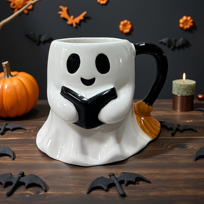 Halloween Ghost Mug – Ceramic Mug with Laughing Ghost Design