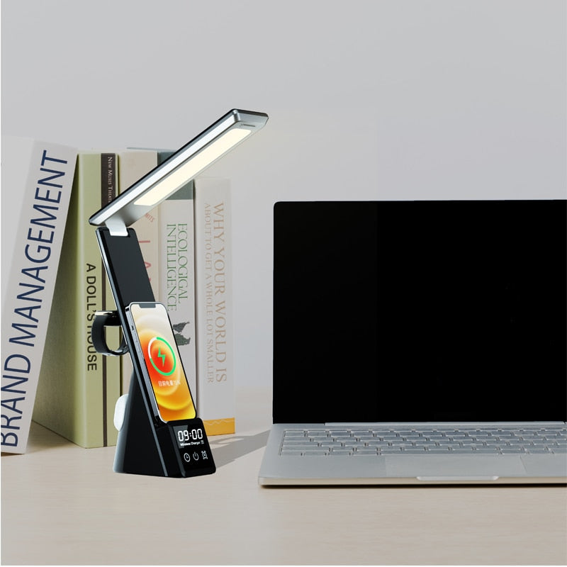 Desk lamp with wireless charger