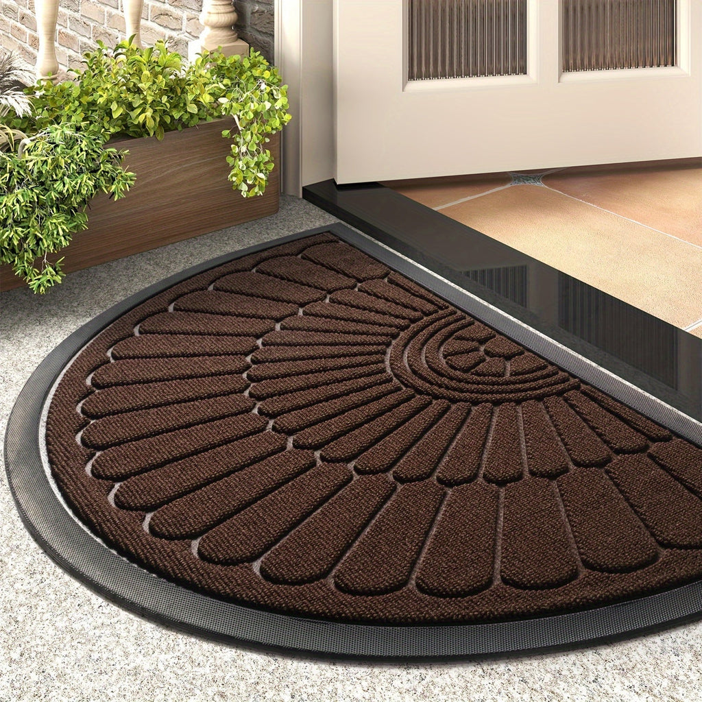 Semi-circular rubber doormat – Durable and non-slip for indoor and outdoor use