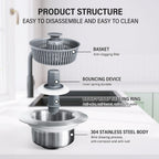Sink Drain Strainer with Bounce Stopper and Odor Filter