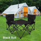 Foldable Garden Seating Group Campafleur | 2 Chairs & 1 Table | Floral Pattern | Portable & Weatherproof