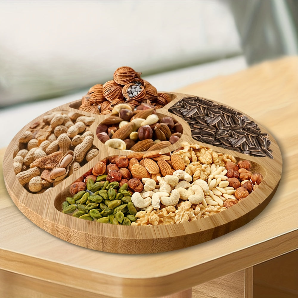 BambooServe - Elegant Round Snack Board for Your Kitchen