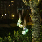 Solar Metal Ball Wind Chime – Solar Powered LED Garden Decoration with Soothing Sounds