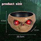 Halloween Candy Bowl – Motion Sensor Pumpkin Bowl with Skeleton Hand and Red Light Effects