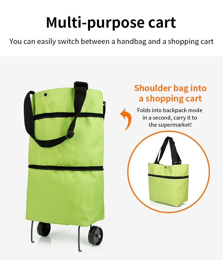 Foldable green shopping bag