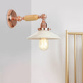 Rose Gold A Light Wall Lamp Industrial Opal Glass Cone Shade Lighting Fixture