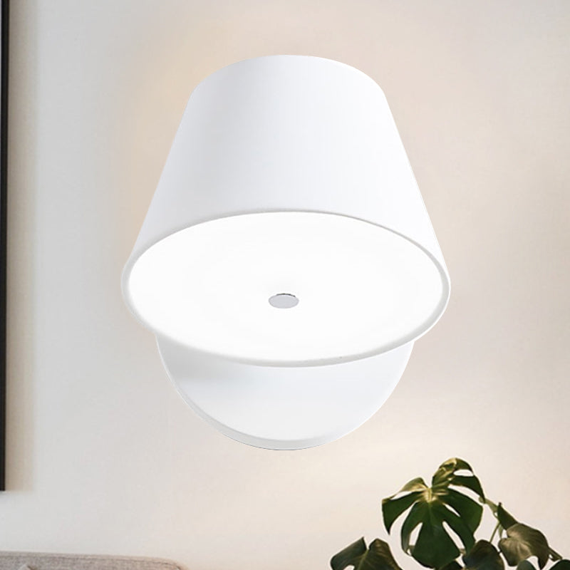 Pink/Yellow/Black Cone Wall Lamp Macaron 1 Light Metal Wall Light in White/Warm Light
