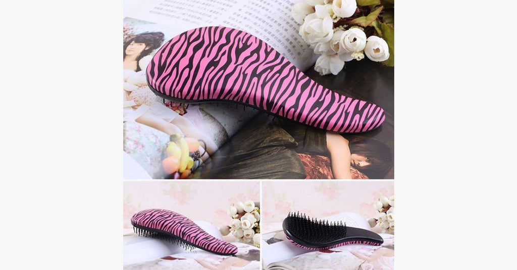 Zebra and Cheetah Pattern Hair Brush – Detangle the Knots
