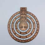 Wood Rotating Circular Perpetual Calendar