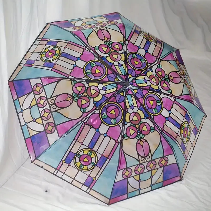 Stained Glass Art Umbrella — Automatic Wind PRedection and Rain PRedection