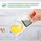 Dual Compartment Sauce Container | Leak-Proof | BPA-Free | Portable