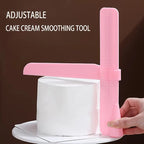 Cake smoothing tool for even spreading and decorating of cakes