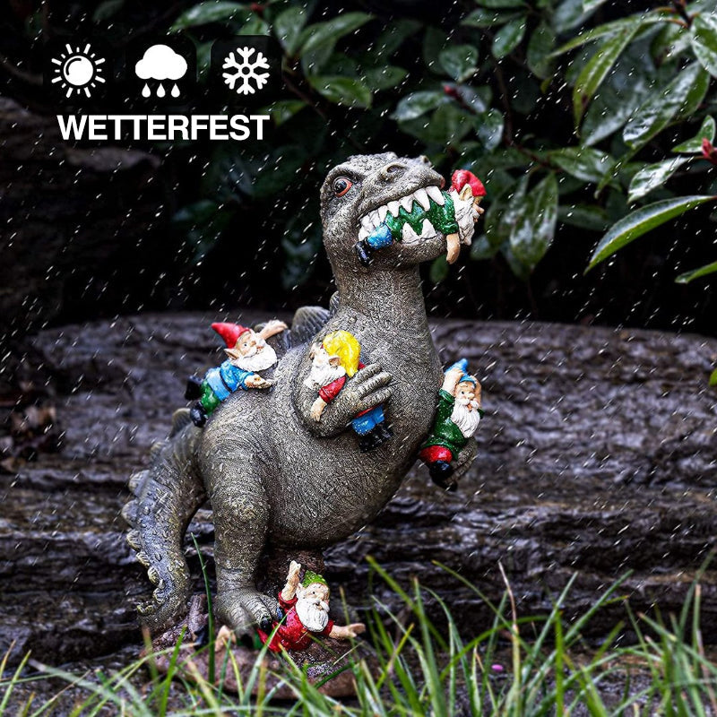 Dinosaur, the dwarf eats Ornament