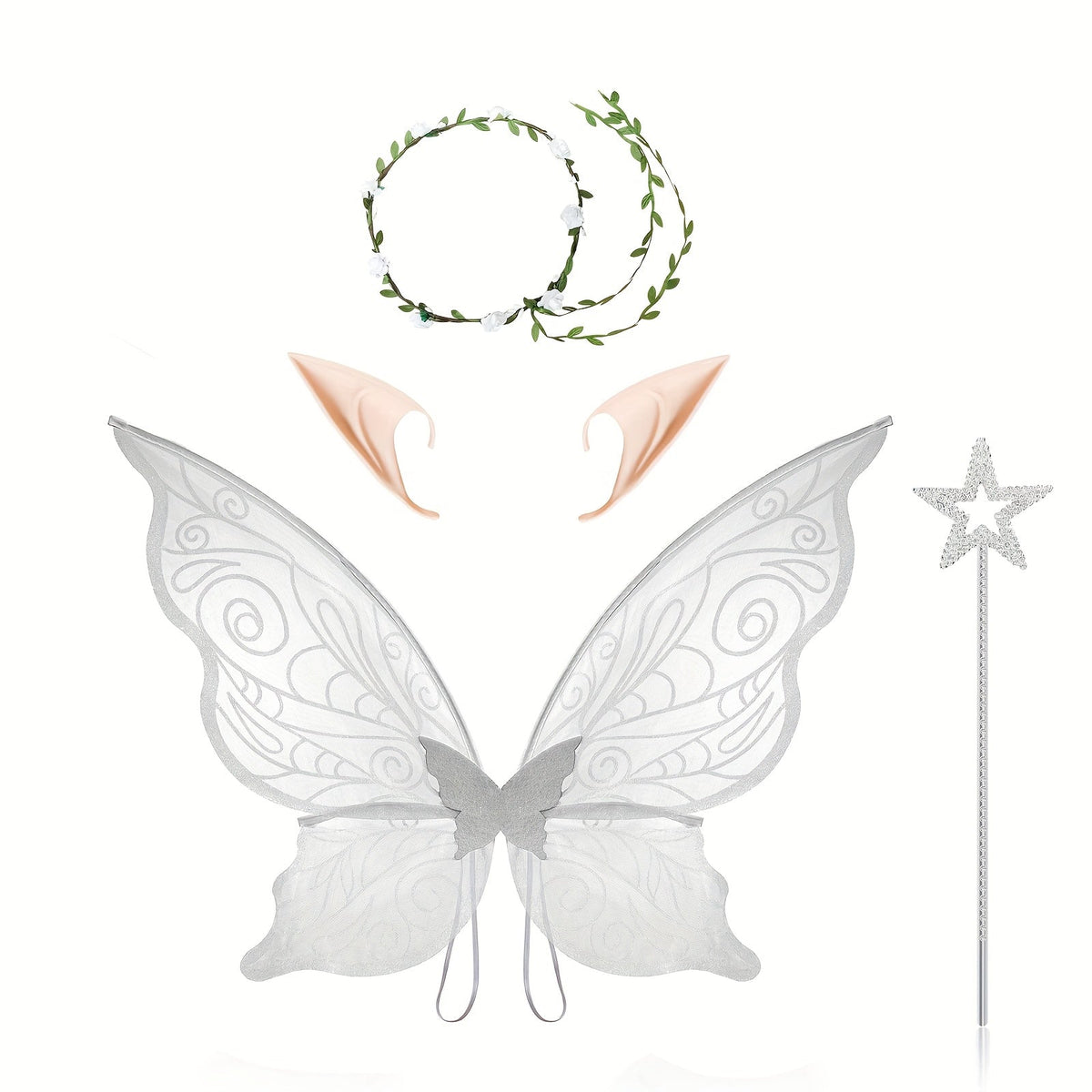 Girls Magical Halloween Fairy Costume Set | Wings Wand Ears