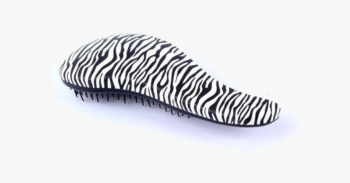 Zebra and Cheetah Pattern Hair Brush – Detangle the Knots