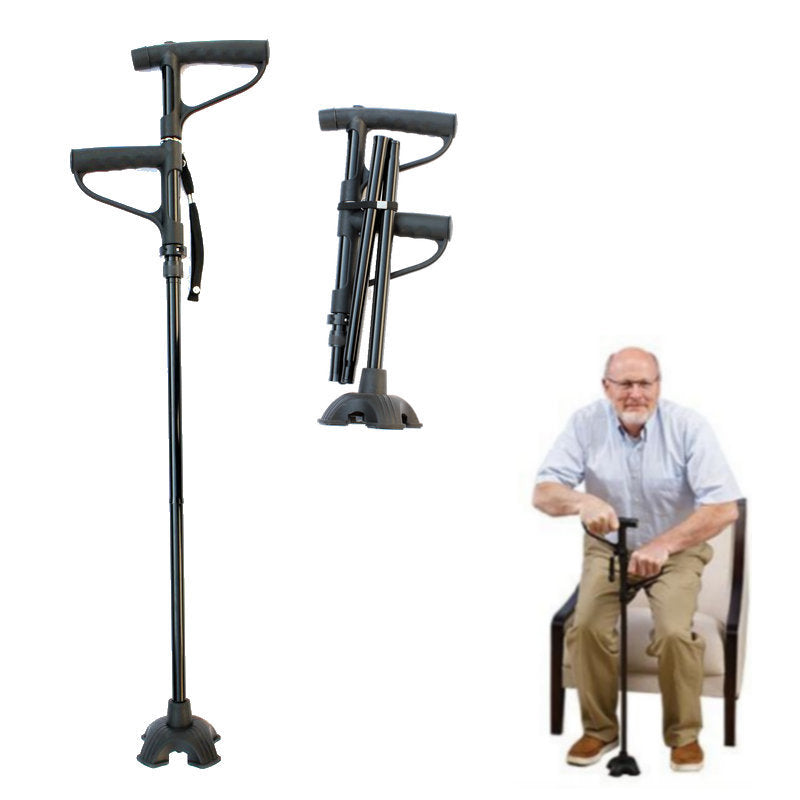 Non-slip Folding Walking Stick With LED Light