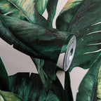 Tropical Banana Leaf Wall Covering for Accent Wall Contemporary Wallpaper, 33'