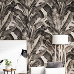 Tropical Banana Leaf Wall Covering for Accent Wall Contemporary Wallpaper, 33'