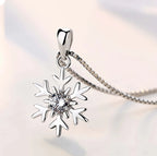 Silver Snowflake Earrings & Necklace Set