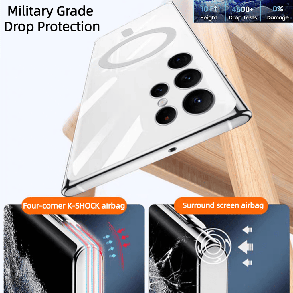 Transparent Luxury Coating Magnetic Cover for Samsung