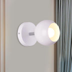 Retro Style Global Wall Lighting 1 Light Metal Wall Lamp in White for Living Room