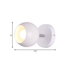 Retro Style Global Wall Lighting 1 Light Metal Wall Lamp in White for Living Room