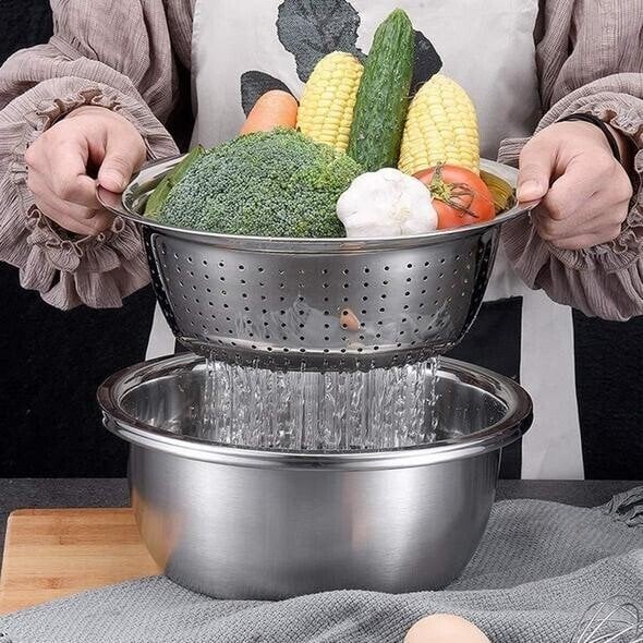 Multifunctional colander in stainless steel