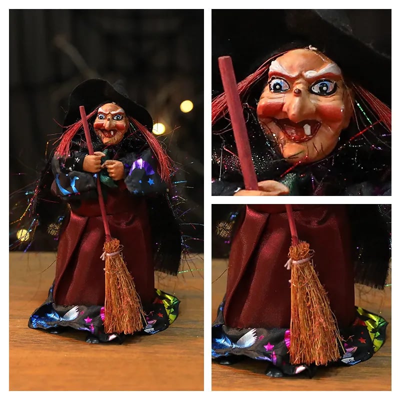 Halloween Witch Doll Statue Decor Desktop