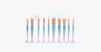 Mermaid Makeup Brush Set with FREE Contour Brush - Professional Cosmetic Brush for Eyeshadow, Eyeliner, Blush & Concealer