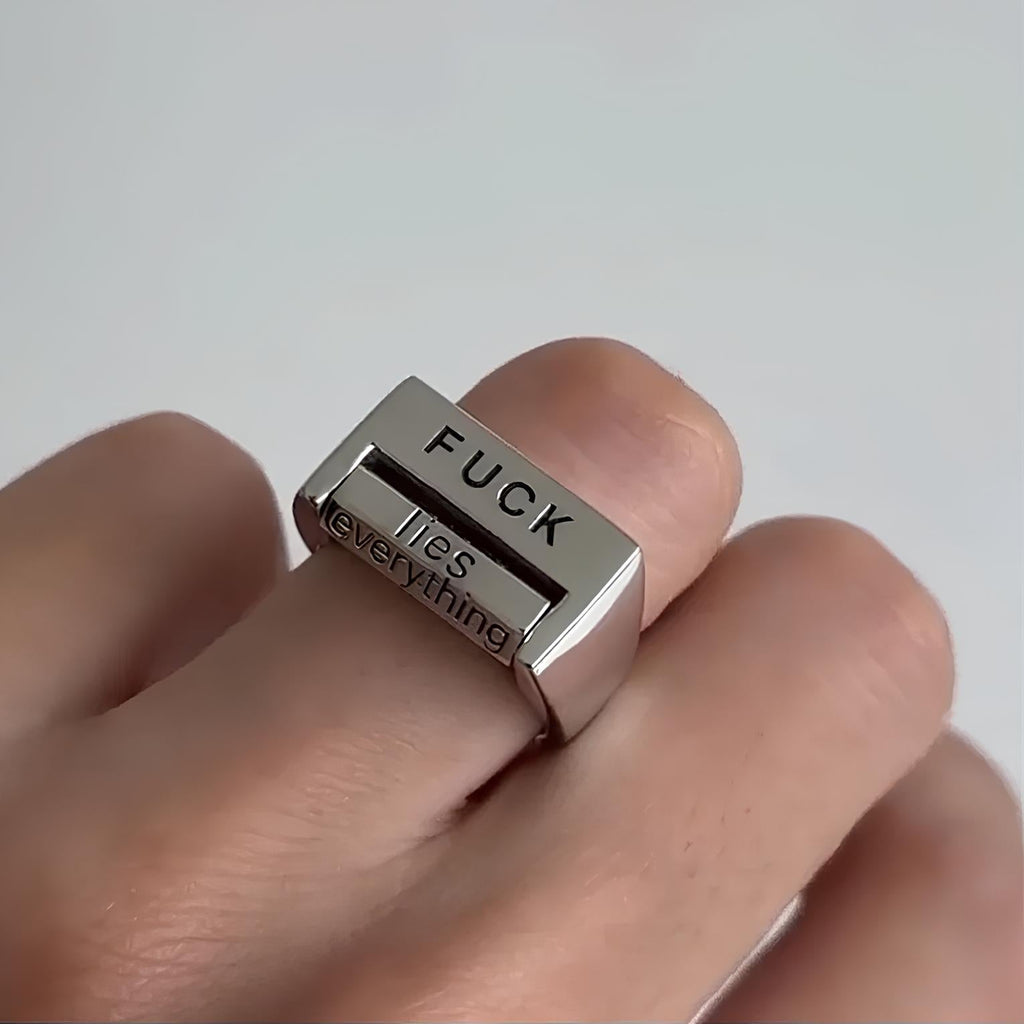 Funny Rotatable 'FICK' Ring Rotatable Mood Control Ring