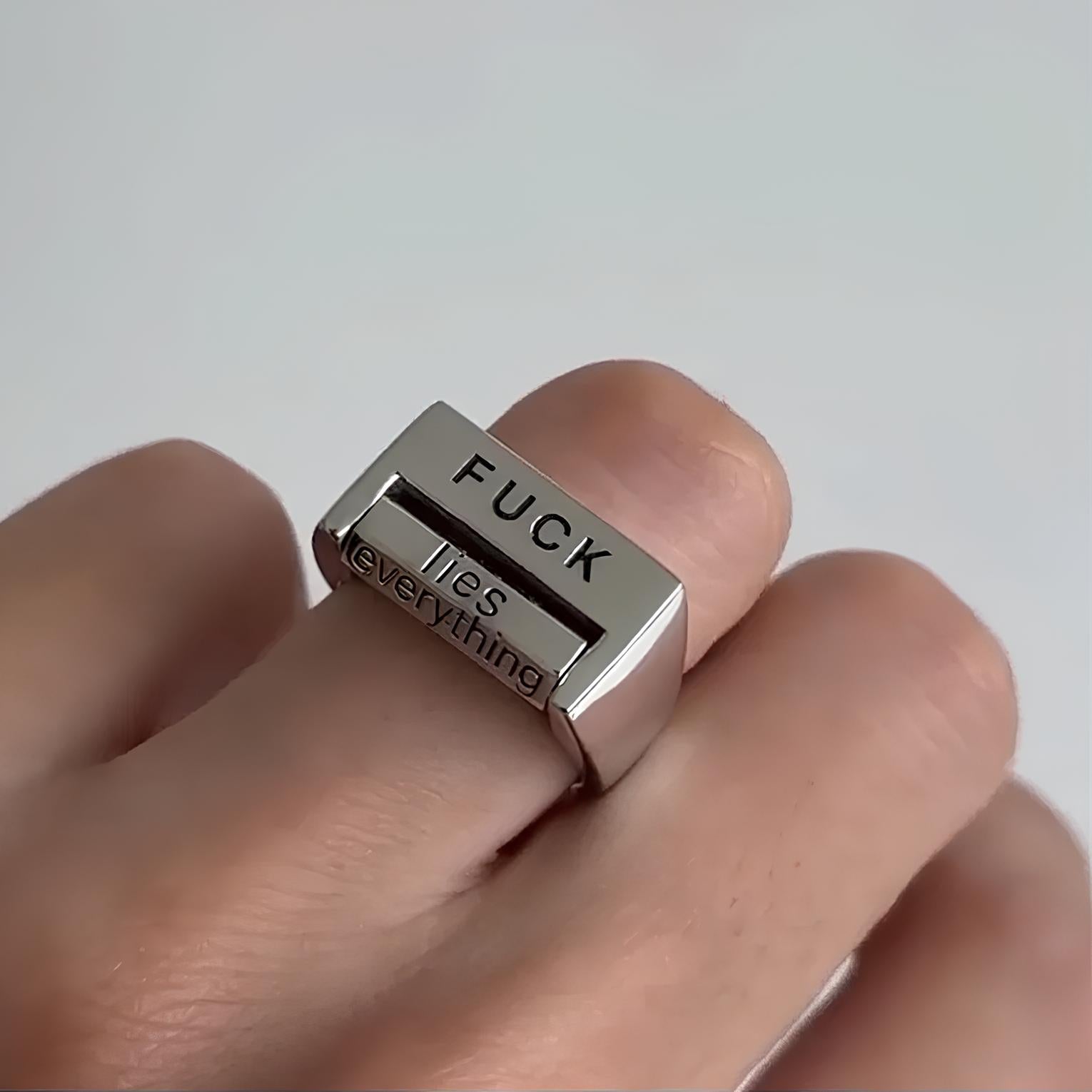 Funny Rotatable 'FICK' Ring Rotatable Mood Control Ring
