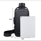 Anti-Theft Crossbody Bag | Landy Carry Without Worry | Waterproof Oxford | USB Charging Port | Unisex Travel Pack