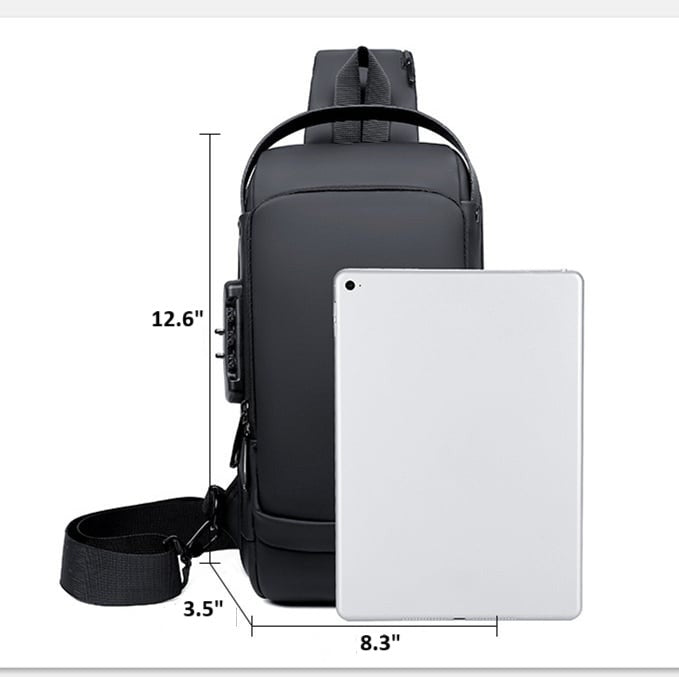 Anti-Theft Crossbody Bag | Landy Carry Without Worry | Waterproof Oxford | USB Charging Port | Unisex Travel Pack