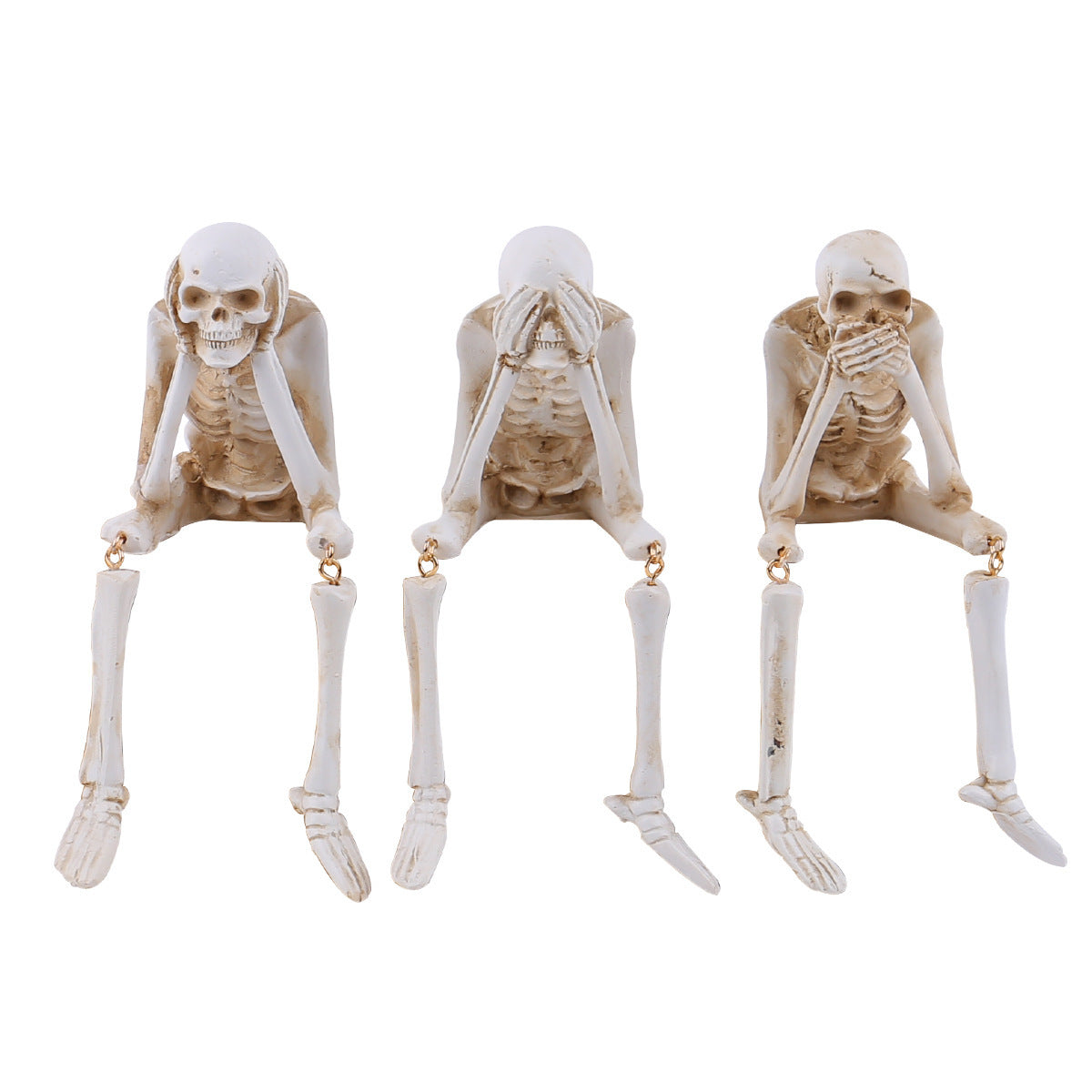 HauntTrio Boneyard Halloween Skeleton Ornaments (Set of 3)