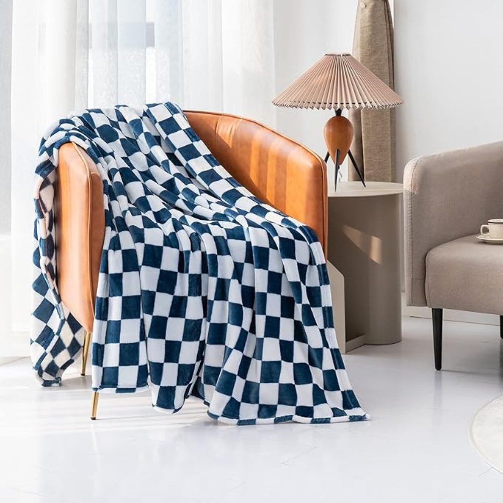 Stylish blanket in checkered pattern for your home