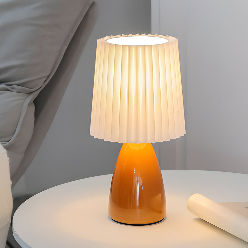 Dimmable Desk Lamp | Glass Base with USB Port for Adjustable Lighting in Home Office or Study | Pink Shade Lamp