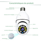 Wireless security camera without cables with light bulb