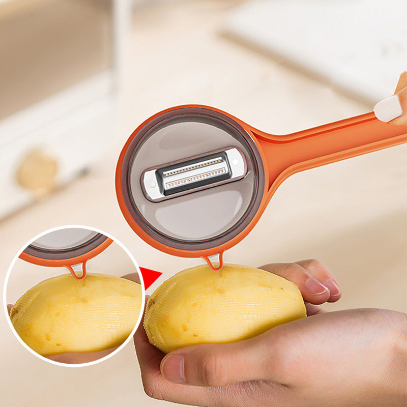 Peeling knife with storage box