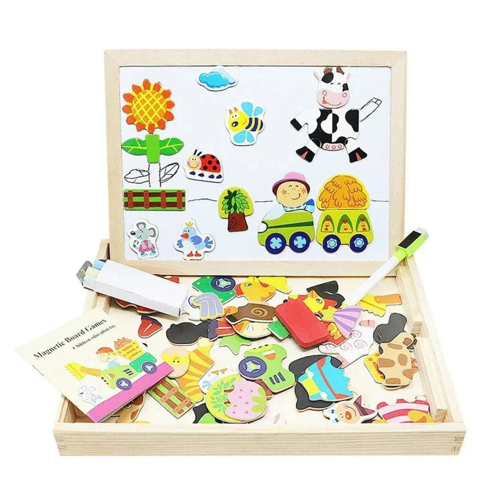 Magnetic & chalkboard drawing set for children