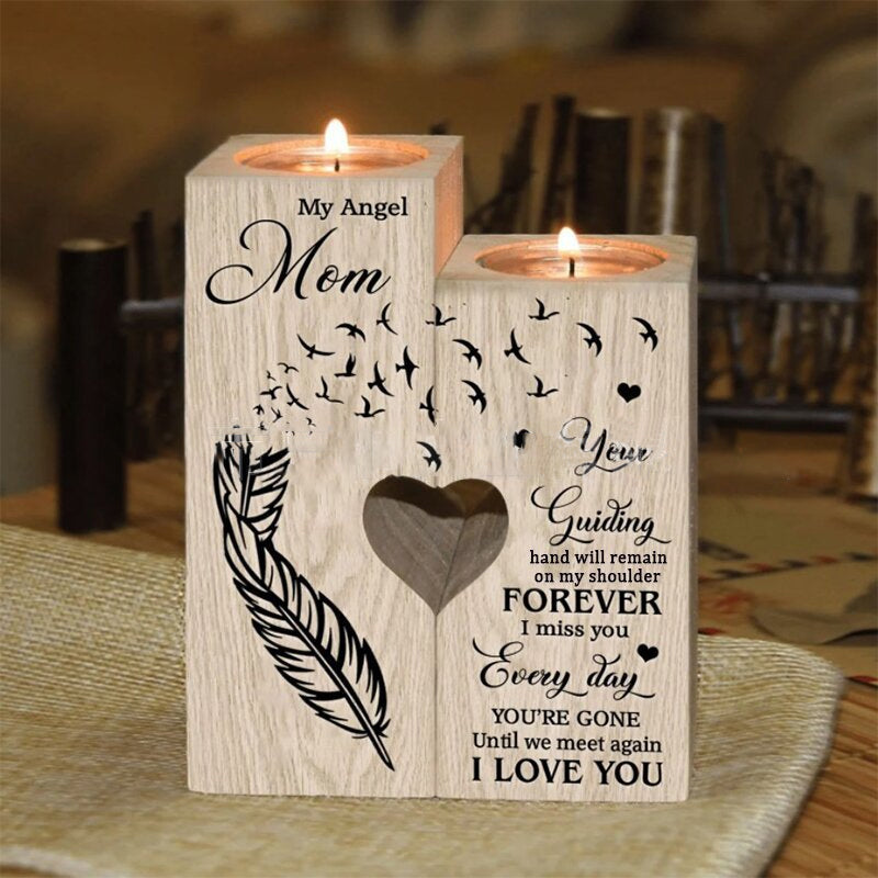 Smile A Lot More - Wooden Candle Holder with Candle Gift for Your Loved Ones