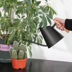 Modern watering can with wooden handle – Stylish watering can for plants in the garden